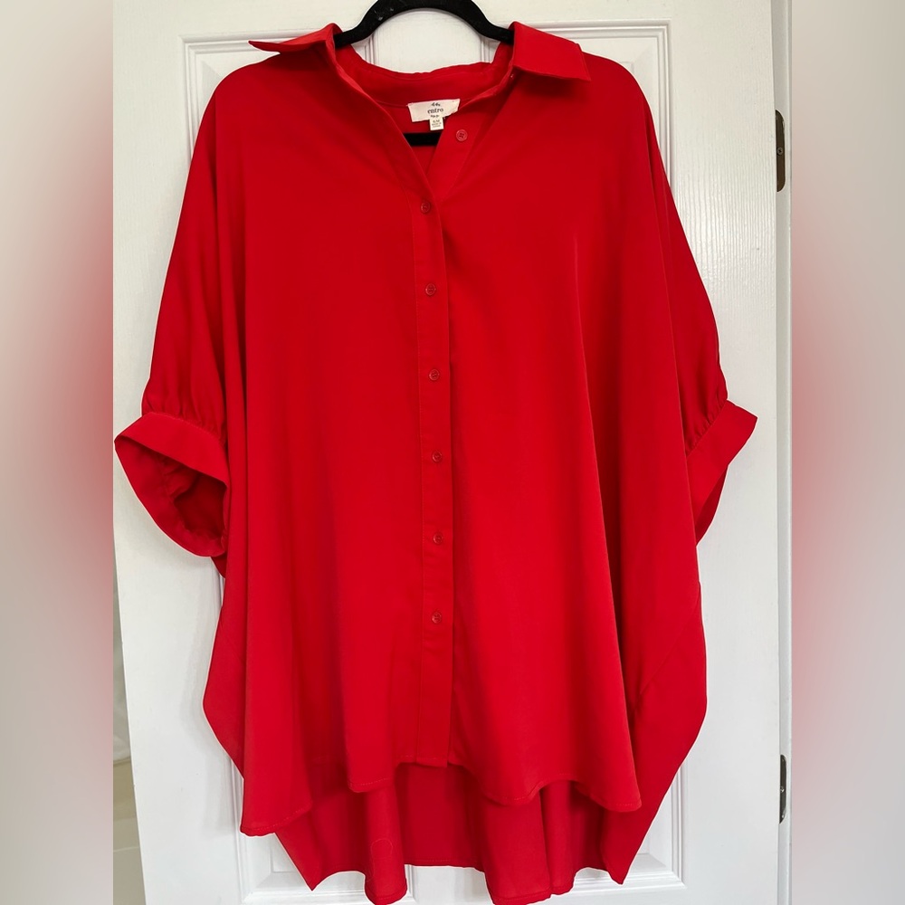 Women’s Red Button Down Top or Dress
